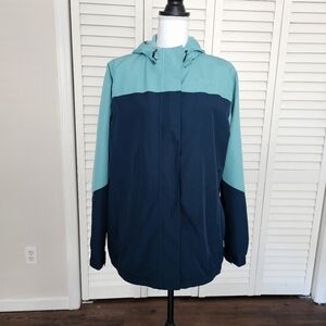 Magellan Outdoors Jacket Size XL Blue Teal Zip Front Fleece Lined Zip Front Hood